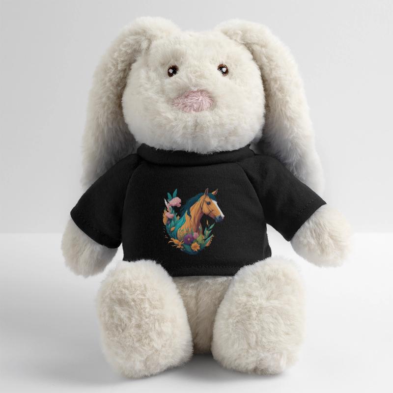 Fleurs de cheval Lapin en peluche recyclé MiniFeet® Crème
