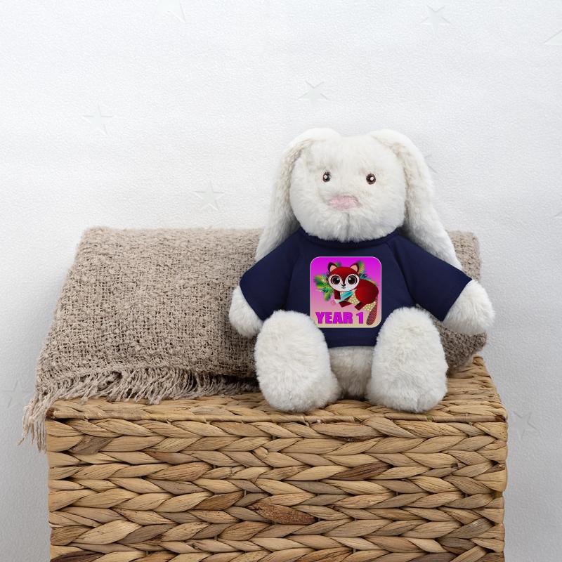 ÉCOLE PRIMAIRE 1 - FOX Lapin en peluche recyclé MiniFeet® Crème