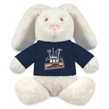 Déclaration du cœur du frère Fier grand frère frère - Lapin en peluche recyclé MiniFeet® Crème - bleu marine - Devant