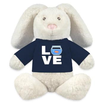 Pets Goldfish Saying Stuffed Animal Aquarium - MiniFeet® RecycelHase® Bunny Cream - french navy - Front