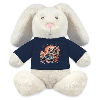 hibou_ niedliche Eule - MiniFeet® RecycelHase® Creme - French Navy - Vorne