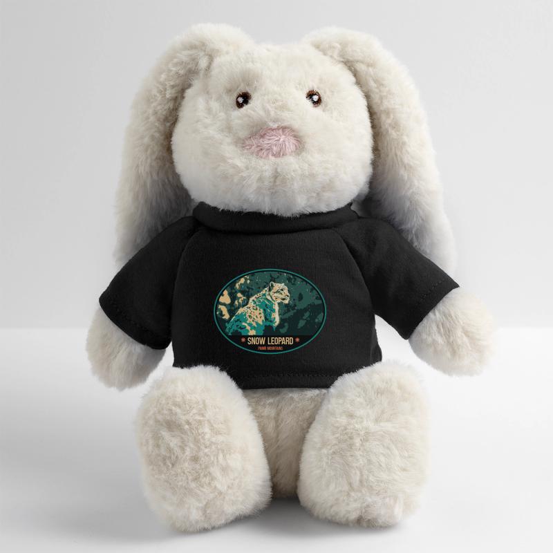 Snow Leopard illustration patch MiniFeet® RecycelHase® Bunny Cream