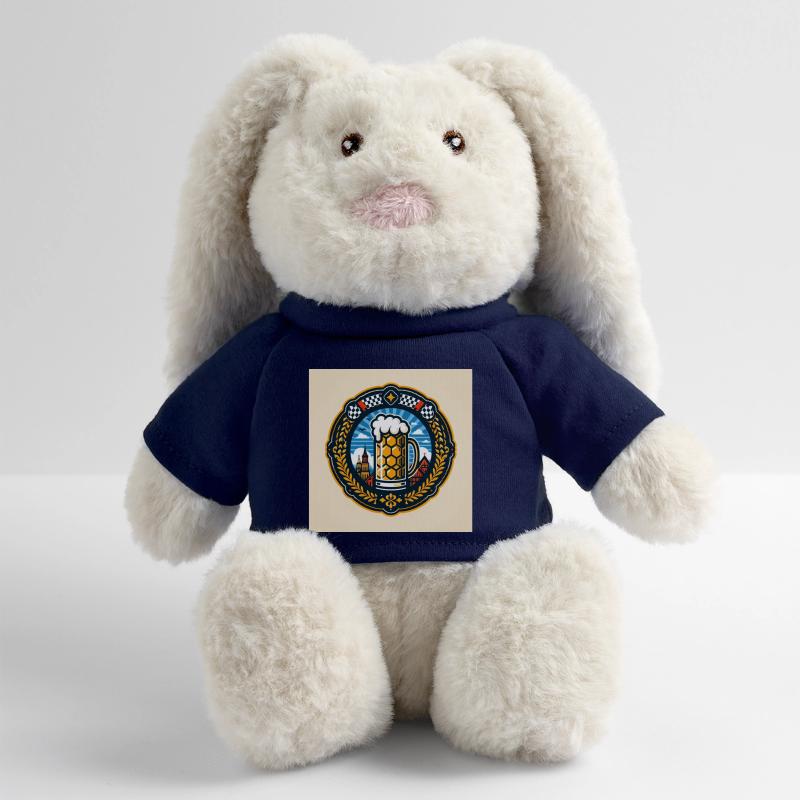 Logo de la bière 2 Lapin en peluche recyclé MiniFeet® Crème