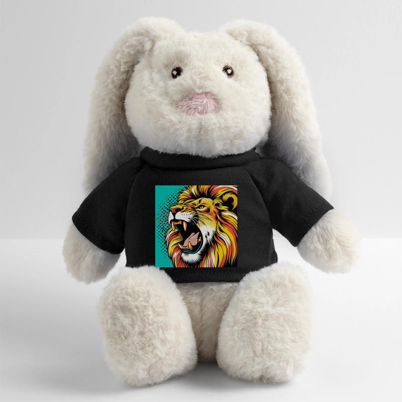 Lion Pop Art Lapin en peluche recyclé MiniFeet® Crème