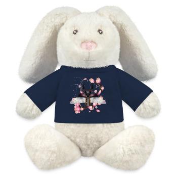 prächtiger Hirschkäfer mit Flügel & Magnolienblüte - MiniFeet® RecycelHase® Creme - French Navy - Vorne
