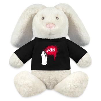 Street Art Pulvérisateur Graffiti Bombe De Peinture Dessin - Lapin en peluche recyclé MiniFeet® Crème - noir - Devant