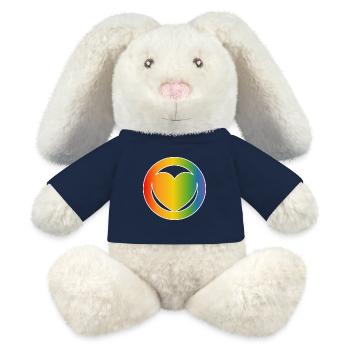 LGBT Heart CSD Shirt white - MiniFeet® RecycelHase® Bunny Cream - french navy - Front