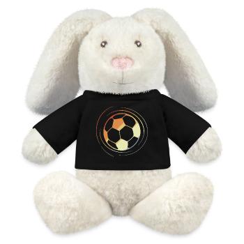 Football Drawing Retro Style - MiniFeet® RecycelHase® Bunny Cream - black - Front