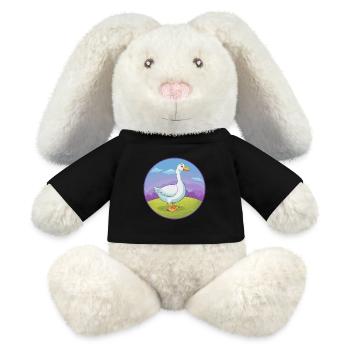 Oie mignon Kawaii dessin animé Clipart Animal de compagnie - Lapin en peluche recyclé MiniFeet® Crème - noir - Devant