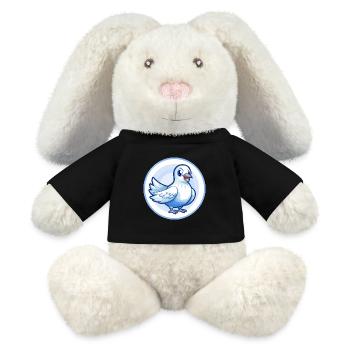 Taube Blau Kawaii Cartoon Figur Clipart Haustier - MiniFeet® RecycelHase® Creme - Schwarz - Vorne
