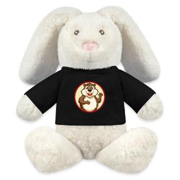 Gopher Bunte Kawaii Cartoon Figur Clipart - MiniFeet® RecycelHase® Creme - Schwarz - Vorne