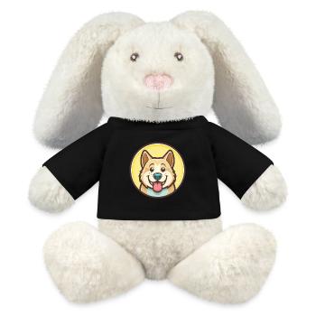 Akbash Hunderasse Cartoon Kawaii Clipart Tier Haustier - MiniFeet® RecycelHase® Creme - Schwarz - Vorne