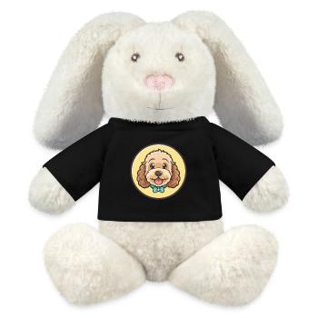 Race de chien Cockapoo Dessin animé coloré Kawaii Clipart - Lapin en peluche recyclé MiniFeet® Crème - noir - Devant