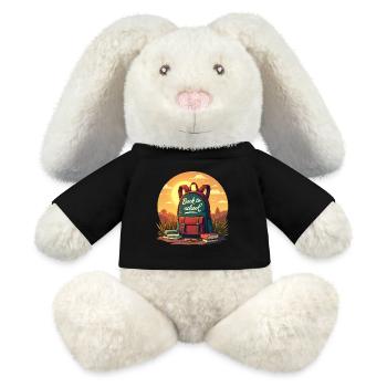 Back to School, Backpack and Books - MiniFeet® RecycelHase® Bunny Cream - black - Front
