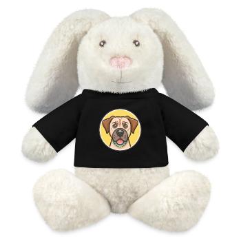 Treeing Tennessee Brindle Dog Breed Cartoon Kawaii - MiniFeet® RecycelHase® Bunny Cream - black - Front