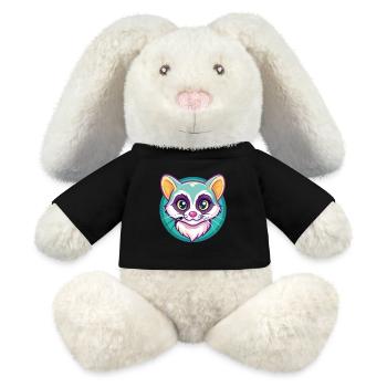 Amerikanische Ringschwanzkatzenrasse Karikatur Kawaii Tier - MiniFeet® RecycelHase® Creme - Schwarz - Vorne