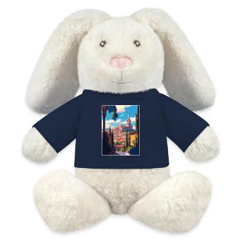 San Miguel Affiche de voyage Souvenir Carte Postale Peinture - Lapin en peluche recyclé MiniFeet® Crème - bleu marine - Devant