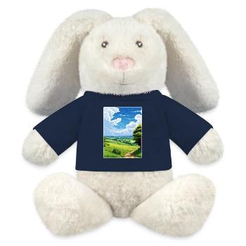 Dorset Aonb Affiche de voyage Peinture de carte postale souvenir - Lapin en peluche recyclé MiniFeet® Crème - bleu marine - Devant