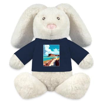 Trockener Tortugas Nationalpark Reiseposter Souvenir - MiniFeet® RecycelHase® Creme - French Navy - Vorne