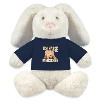 Mème du Labrador - Lapin en peluche recyclé MiniFeet® Crème - bleu marine - Devant