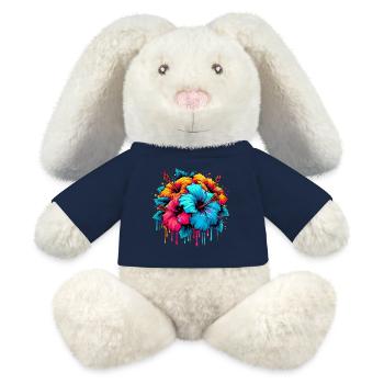 Hibiskusblüten - MiniFeet® RecycelHase® Creme - French Navy - Vorne