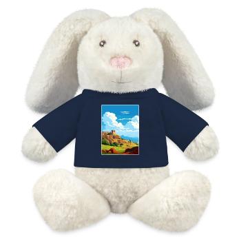 Némée Grèce Affiche de voyage Peinture de carte postale souvenir - Lapin en peluche recyclé MiniFeet® Crème - bleu marine - Devant