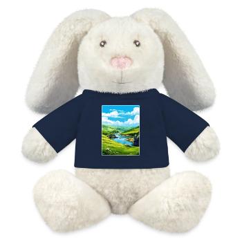 Boscastle Cornwall England Travel Poster Souvenir - MiniFeet® RecycelHase® Bunny Cream - french navy - Front