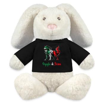 Der stolz von Parma Italien Flagge - MiniFeet® RecycelHase® Creme - Schwarz - Vorne