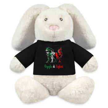 Le drapeau italien de la fierté de Cagliari - Lapin en peluche recyclé MiniFeet® Crème - noir - Devant