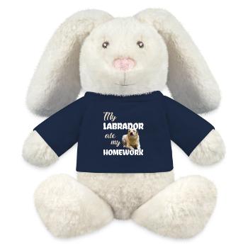Devoirs du Labrador - Lapin en peluche recyclé MiniFeet® Crème - bleu marine - Devant