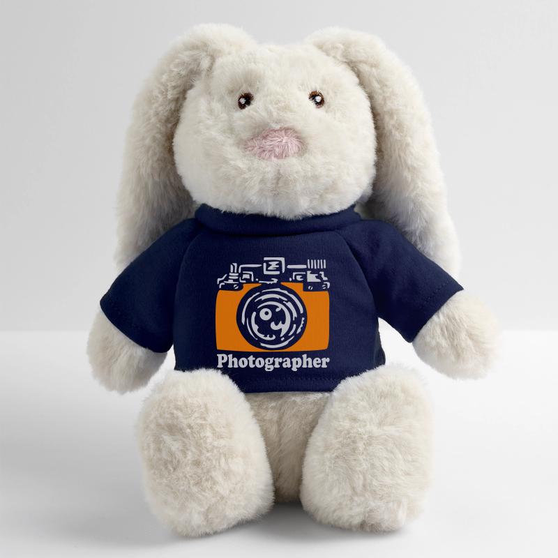 Caméra Lapin en peluche recyclé MiniFeet® Crème