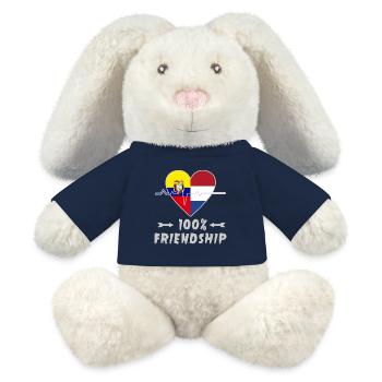 Ecuador und Niederlande 100% Freundschaft - MiniFeet® RecycelHase® Creme - French Navy - Vorne