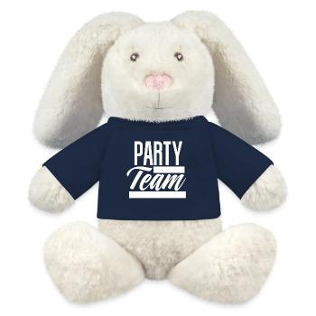 Équipe du parti - Lapin en peluche recyclé MiniFeet® Crème - bleu marine - Devant