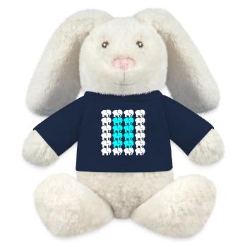 ÉLÉPHANT - Lapin en peluche recyclé MiniFeet® Crème - bleu marine - Devant