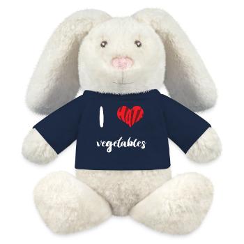 Hate Vegetables Stop Hate Anti Hate - Lapin en peluche recyclé MiniFeet® Crème - bleu marine - Devant