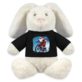 Biker Christmas - MiniFeet® RecycelHase® Bunny Cream - black - Front