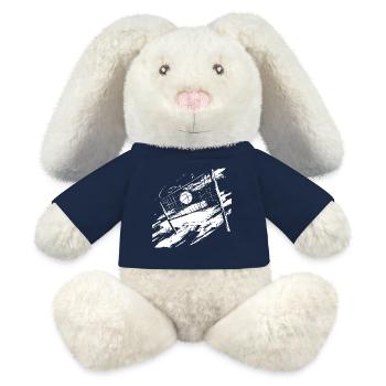 Croquis de volley-ball - Lapin en peluche recyclé MiniFeet® Crème - bleu marine - Devant
