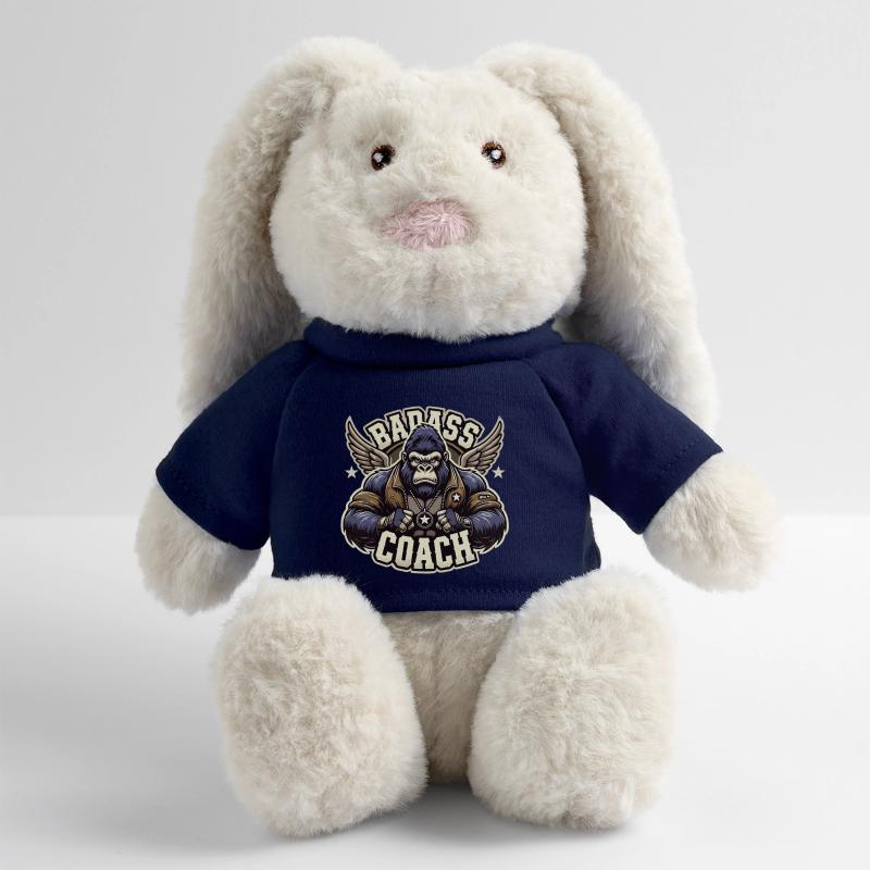 Badass Trainer Coach Gorilla Gift Lapin en peluche recyclé MiniFeet® Crème