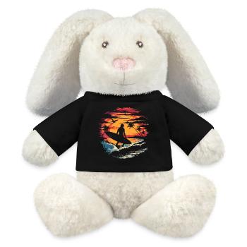 Surfer Graphics - MiniFeet® RecycelHase® Bunny Cream - black - Front