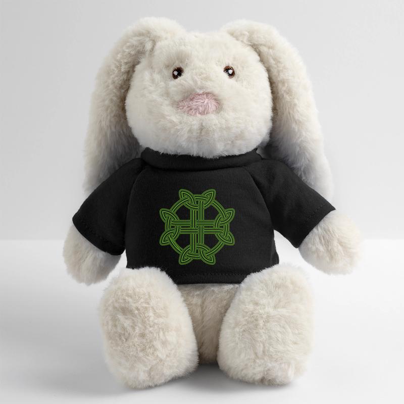 Celtic Cross Pattern Neon Green MiniFeet® RecycelHase® Bunny Cream