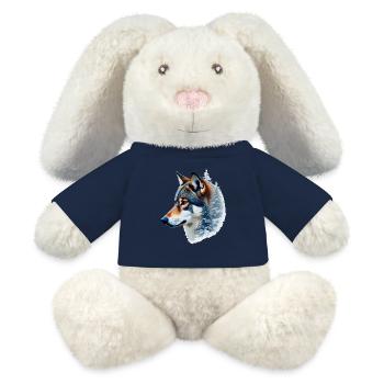 Snow Wolf: Wild and Winter Fusion - MiniFeet® RecycelHase® Bunny Cream - french navy - Front