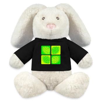 Flaming Skull – Biker & Rocker Style - MiniFeet® RecycelHase® Bunny Cream - black - Front
