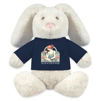 Fitness Femmes fortes Levage Poids Gym Cadeau - Lapin en peluche recyclé MiniFeet® Crème - bleu marine - Devant