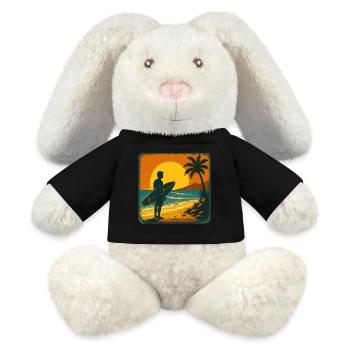 Surfer Surfen Cool Retro Surfer Vintage Surf - MiniFeet® RecycelHase® Bunny Cream - black - Front
