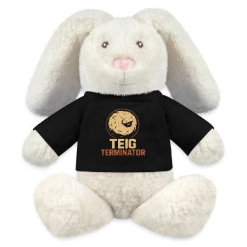 Pain Dough Terminator design pour les héros de l’argile - Lapin en peluche recyclé MiniFeet® Crème - noir - Devant
