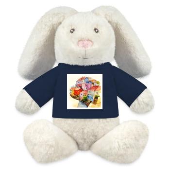 Optical Illusion - Abstract Art - MiniFeet® RecycelHase® Bunny Cream - french navy - Front
