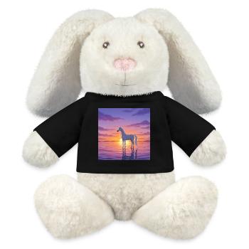 Figurine de licorne au coucher du soleil - Lapin en peluche recyclé MiniFeet® Crème - noir - Devant