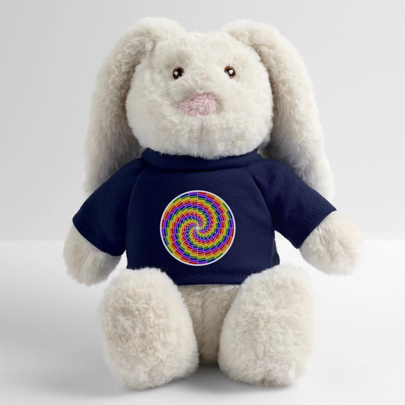 Conception d’art en spirale colorée Lapin en peluche recyclé MiniFeet® Crème