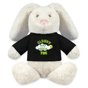 Conception de célébration du THC nuageux - Lapin en peluche recyclé MiniFeet® Crème - noir - Devant
