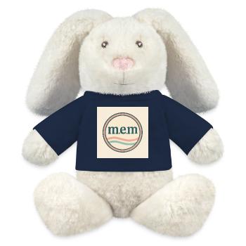 Mémoires dans la conception de l’eau - Lapin en peluche recyclé MiniFeet® Crème - bleu marine - Devant